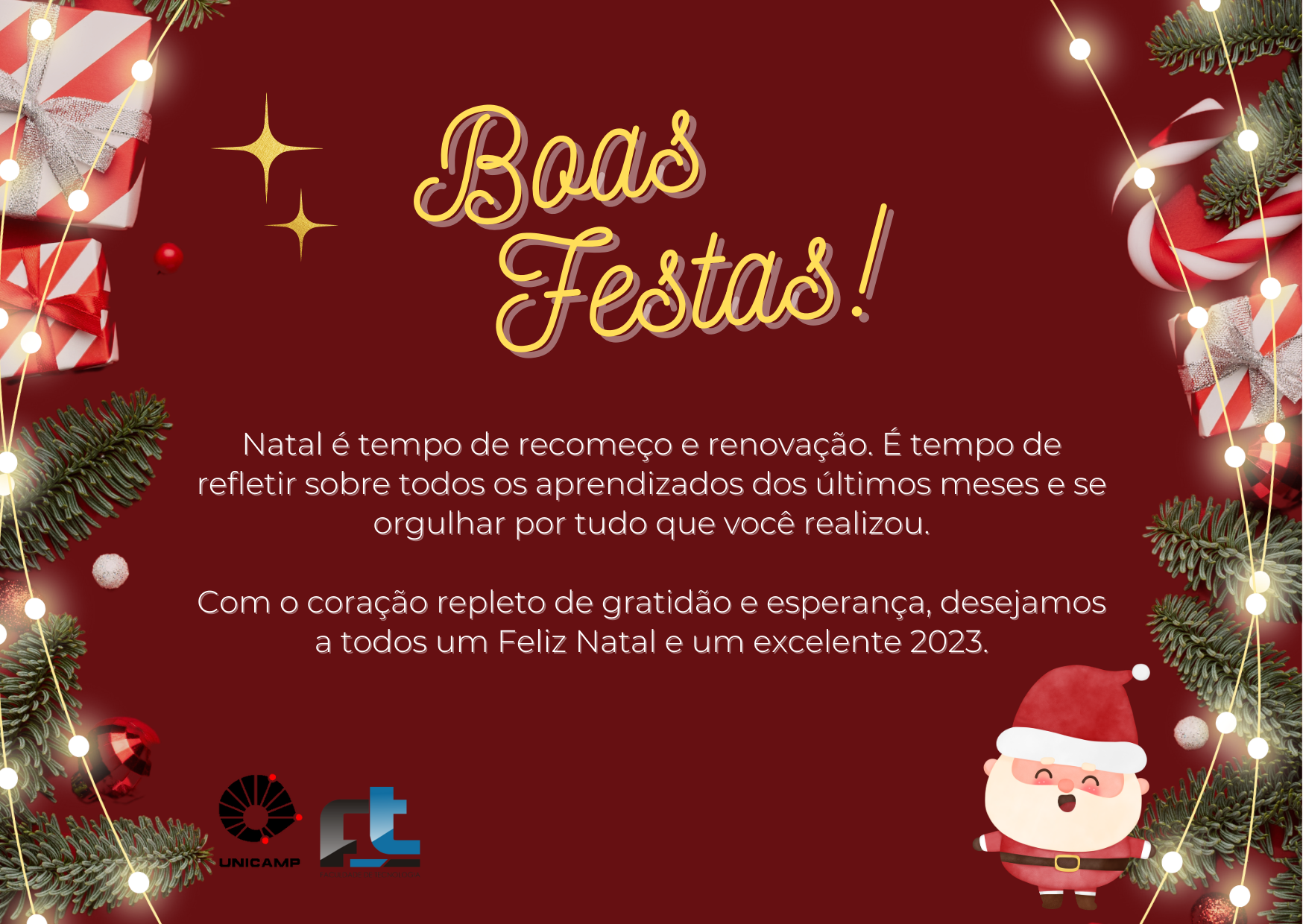 Calendário Boas Festas Natal 2023